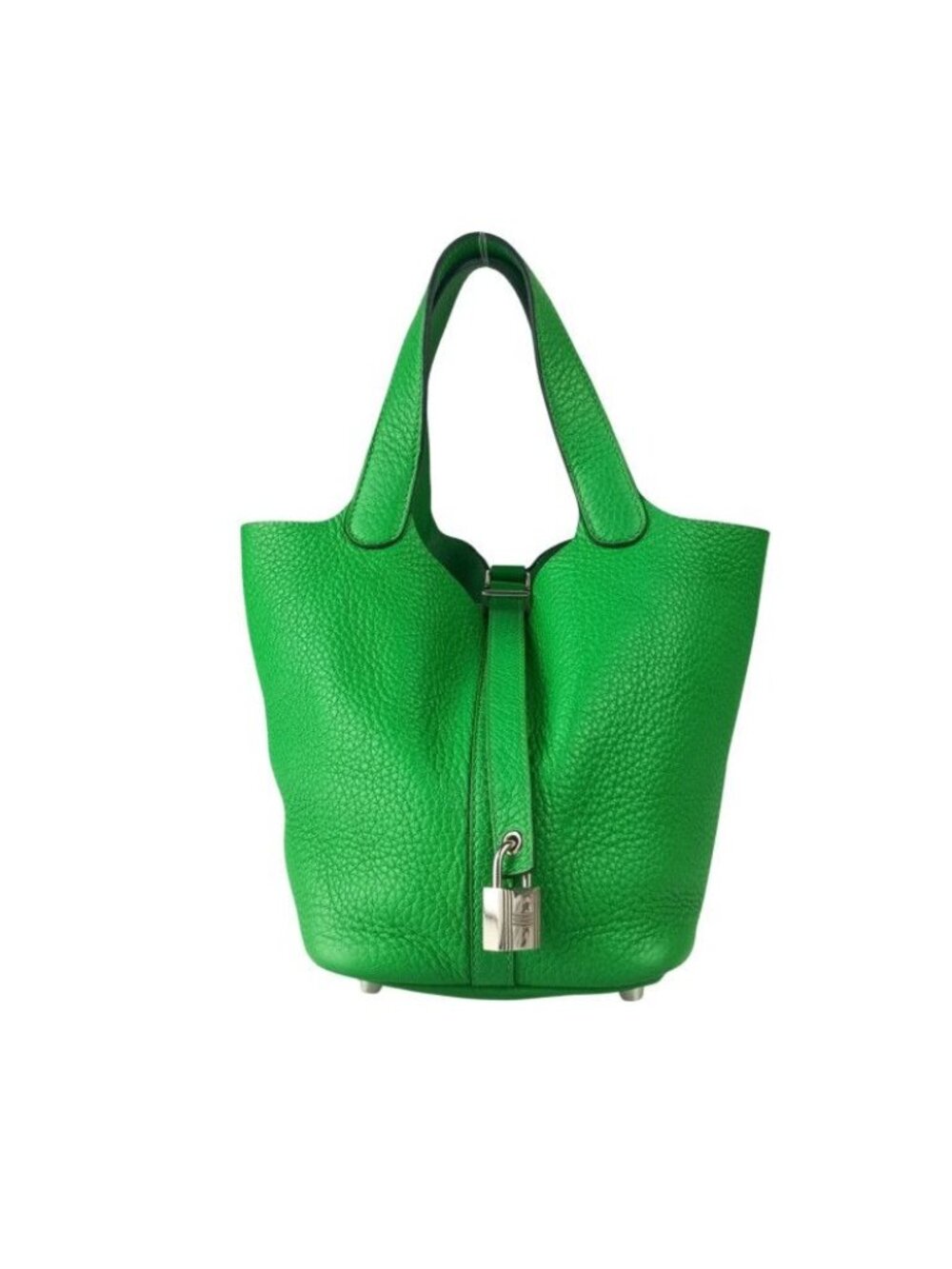 Hermes Handbag Picotin Lock PM Bamboo Taurillon Clemence Silver